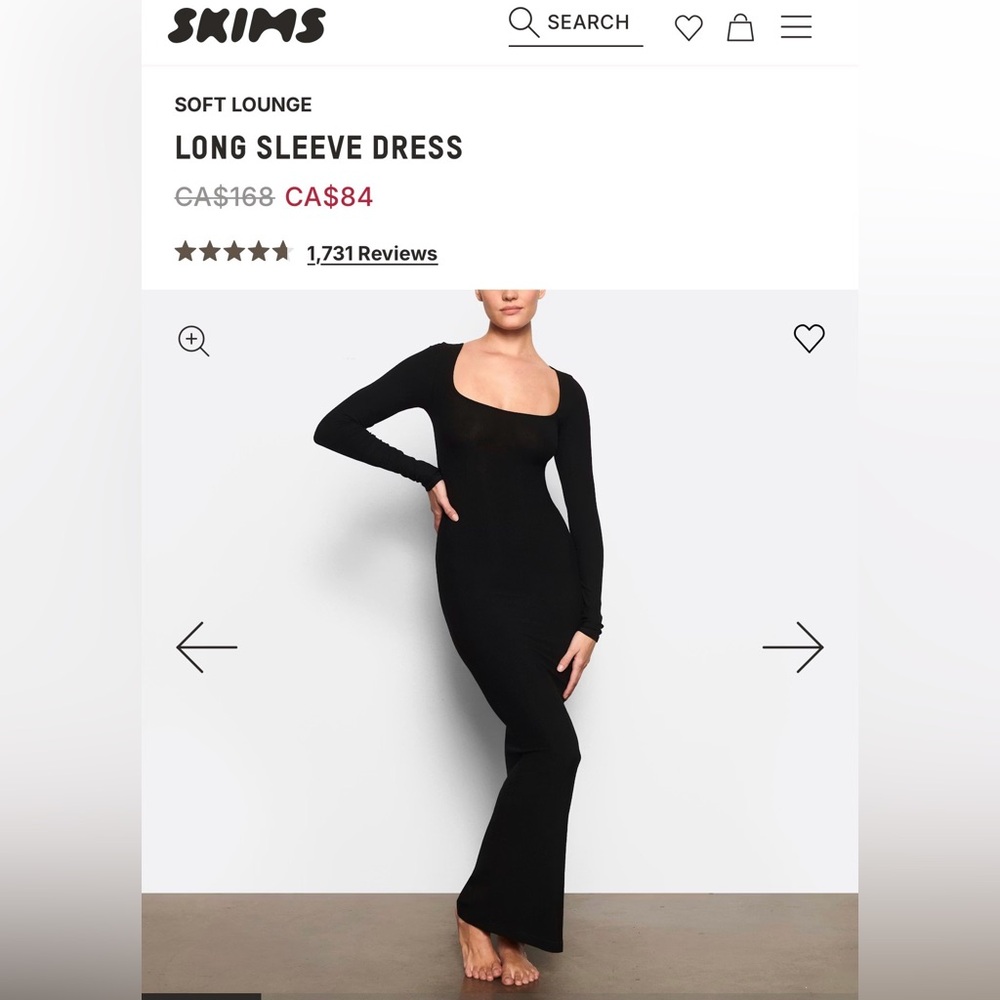SKIMS Brown Soft Lounge Long Sleeve Dress